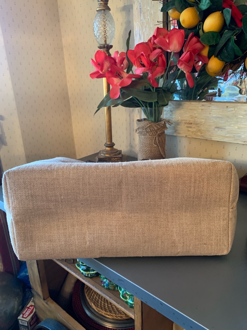Keep Cool Nairobi Jute cooler, shopper tote. Wipe clean plastic lining. - Picture 8 of 9